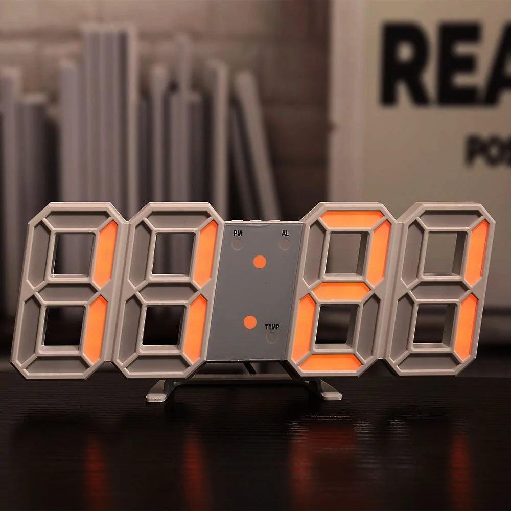 3D LED Display Digital Wall Clock for Home or Decor