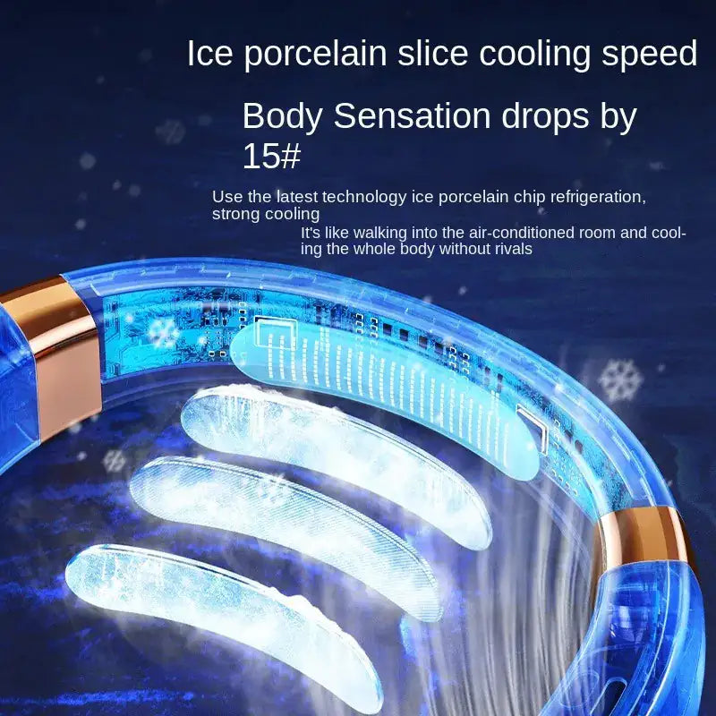 Portable Bladeless Cooling Neck Fan with LED Display for Summer