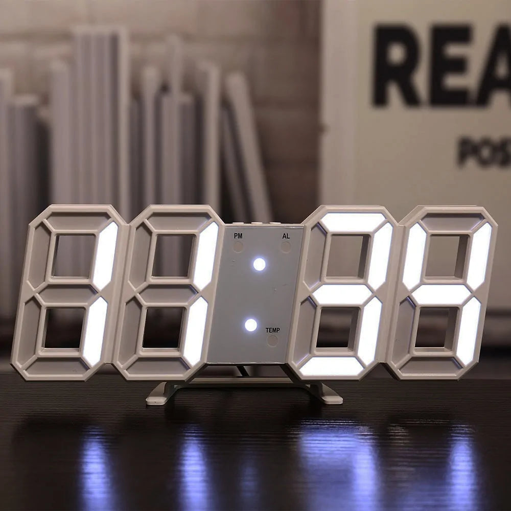 3D LED Display Digital Wall Clock for Home or Decor