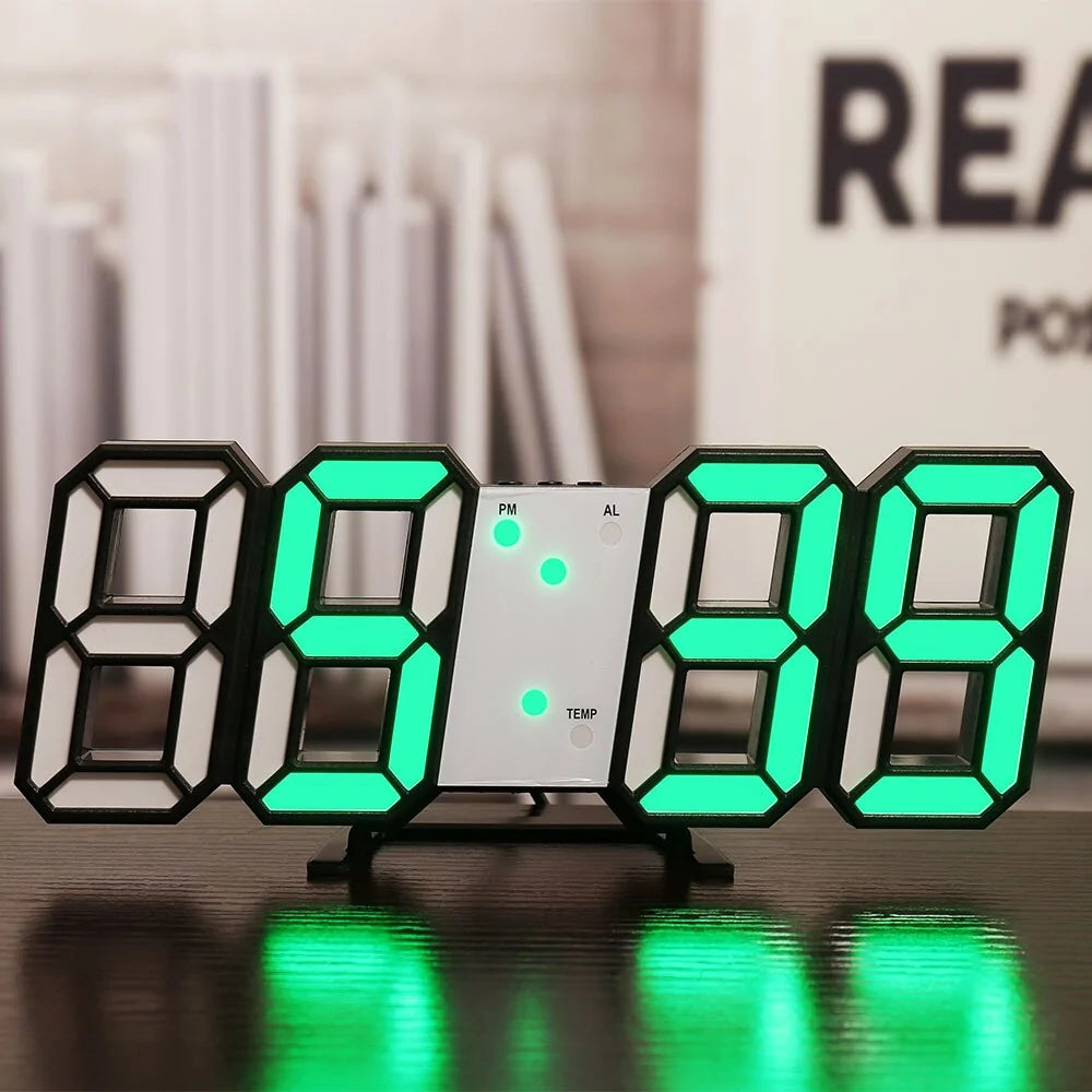 3D LED Display Digital Wall Clock for Home or Decor