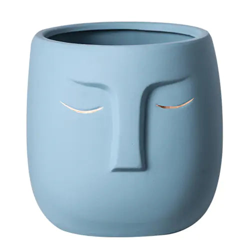 Buddhist Face Shape Ceramic Flower Pot Vase for Living Room