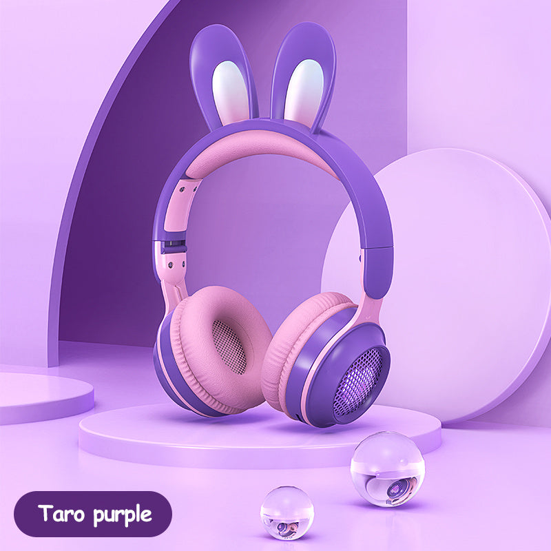 Cute Rabbit Ears Wireless Noise Reduction Foldable Bluetooth Headphones for Girls