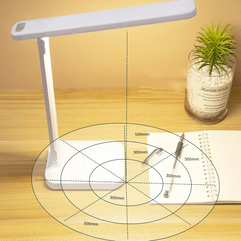 Folding table lamp eye protection touch dimmable LED lamp student dormitory bedroom reading USB charge table lamp