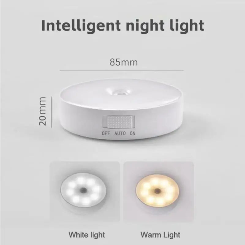 LED Smart Human Body Sensor Night Lamp Emergency Automatic Lighting USB Charging Wireless Magentic Suction Use Night Light