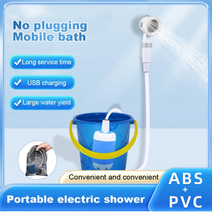 Portable Outdoor Shower Set Handheld Shower Head Adjustable Flow Camping Shower for Hiking Backpacking Beach Traveling Gardening