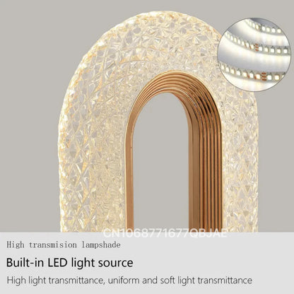 Oval Shaped Crystal Diamond Reading Table Night Lamp for Study or Bedroom