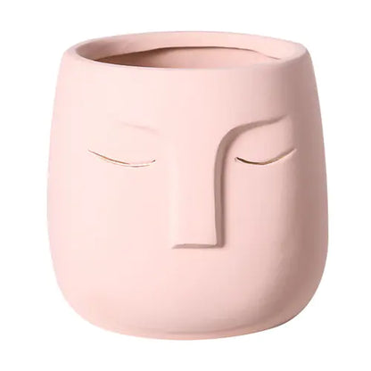 Buddhist Face Shape Ceramic Flower Pot Vase for Living Room