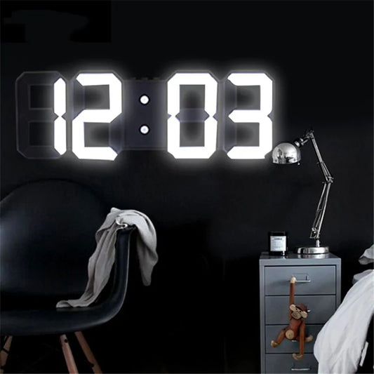 3D LED Display Digital Wall Clock for Home or Decor