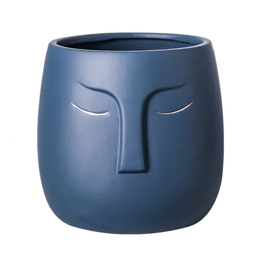 Buddhist Face Shape Ceramic Flower Pot Vase for Living Room