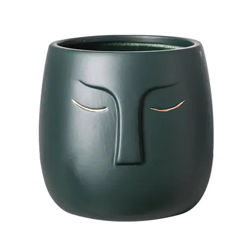 Buddhist Face Shape Ceramic Flower Pot Vase for Living Room