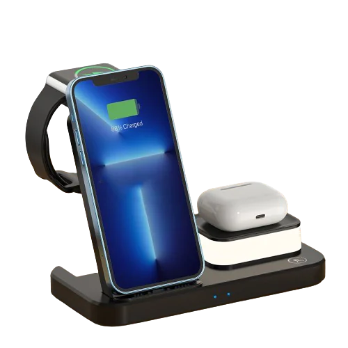 20 Watts 3 In 1 Wireless Foldable Charging Station for iPhone, Apple Watch, and AirPods Pro