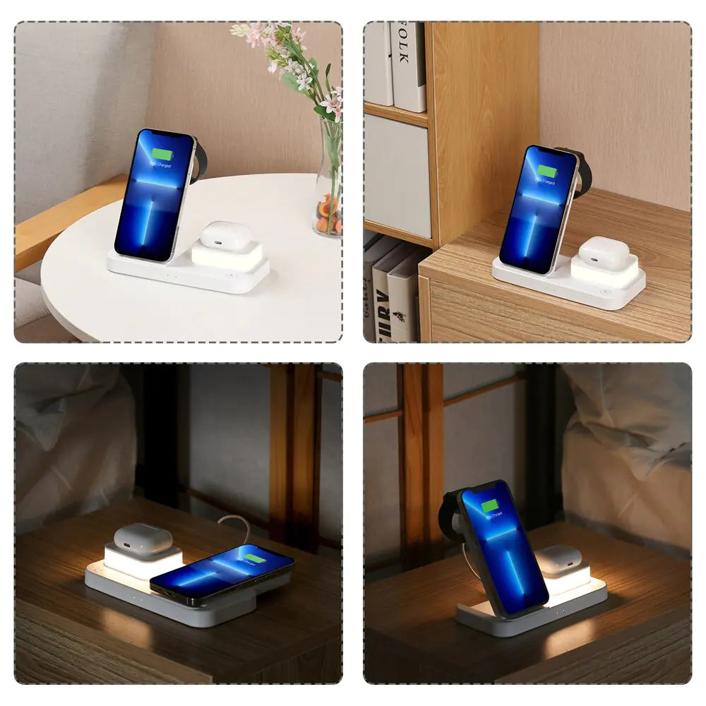 20 Watts 3 In 1 Wireless Foldable Charging Station for iPhone, Apple Watch, and AirPods Pro