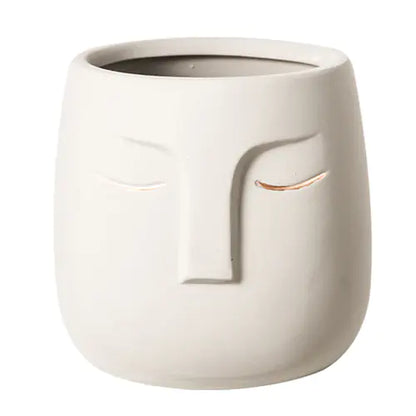 Buddhist Face Shape Ceramic Flower Pot Vase for Living Room