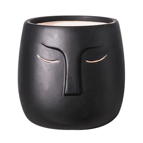 Buddhist Face Shape Ceramic Flower Pot Vase for Living Room